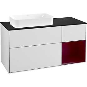 Villeroy & Boch Tvättställsskåp Finion med 3 Lådor Hylla och Bänkskiva för Ocentrerat Fristående G282HBMT