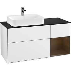 Villeroy & Boch Tvättställsskåp Finion med 3 Lådor Hylla och Bänkskiva för Ocentrerat Ytmonterat F402GNGF