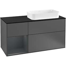 Villeroy & Boch Tvättställsskåp Finion med 3 Lådor Hylla och Bänkskiva för Ocentrerat Fristående G272HGGK