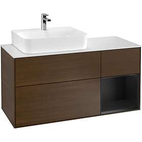 Villeroy & Boch Tvättställsskåp Finion med 3 Lådor Hylla och Bänkskiva för Ocentrerat F151PDGN