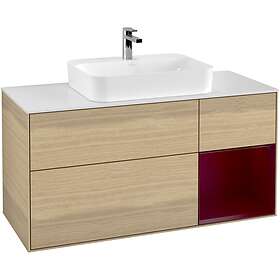 Villeroy & Boch Tvättställsskåp Finion med 3 Lådor Hylla och Bänkskiva för Ytmonterat G421HBPC