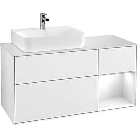 Villeroy & Boch Tvättställsskåp Finion med 3 Lådor Hylla och Bänkskiva för Ocentrerat G151GFGF