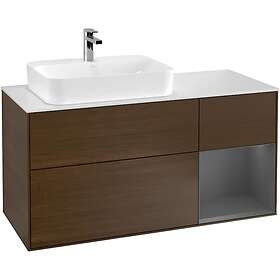 Villeroy & Boch Tvättställsskåp Finion med 3 Lådor Hylla och Bänkskiva för Ocentrerat Ytmonterat G401GKGN