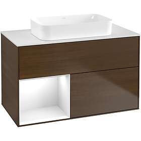 Villeroy & Boch Tvättställsskåp Finion med 2 Lådor Hylla och Bänkskiva för Fristående F651GFGN