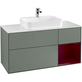Villeroy & Boch Tvättställsskåp Finion med 3 Lådor Hylla och Bänkskiva för Ytmonterat G421HBGM