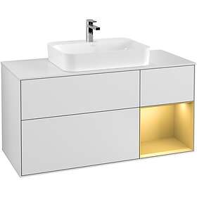 Villeroy & Boch Tvättställsskåp Finion med 3 Lådor Hylla och Bänkskiva för Ytmonterat F421HFMT