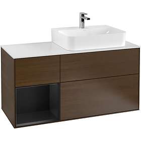 Villeroy & Boch Tvättställsskåp Finion med 3 Lådor Hylla och Bänkskiva för Ocentrerat F141PDGN