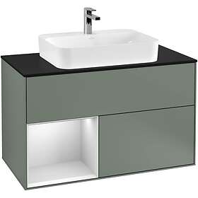 Villeroy & Boch Tvättställsskåp Finion med 2 Lådor Hylla och Bänkskiva för Ytmonterat F362MTGM