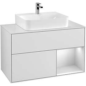 Villeroy & Boch Tvättställsskåp Finion med 2 Lådor Hylla och Bänkskiva för Centrerat F121MTMT