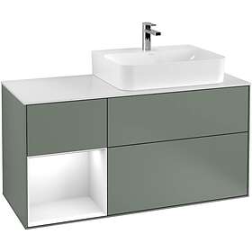 Villeroy & Boch Tvättställsskåp Finion med 3 Lådor Hylla och Bänkskiva för Ocentrerat F141GFGM