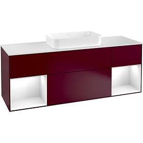 Villeroy & Boch Tvättställsskåp Finion med Två Hyllor och Bänkskiva för Fristående F331GFHB