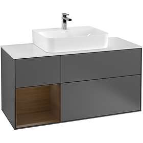 Villeroy & Boch Tvättställsskåp Finion med 3 Lådor Hylla och Bänkskiva för Centrerat F161GNGK