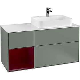 Villeroy & Boch Tvättställsskåp Finion med 3 Lådor Hylla och Bänkskiva för Ocentrerat Ytmonterat G391HBGM