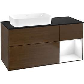 Villeroy & Boch Tvättställsskåp Finion med 3 Lådor Hylla och Bänkskiva för Ocentrerat Fristående F692GFGN