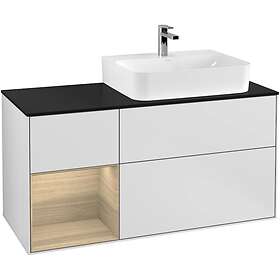 Villeroy & Boch Tvättställsskåp Finion med 3 Lådor Hylla och Bänkskiva för Ocentrerat F142PCMT
