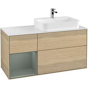 Villeroy & Boch Tvättställsskåp Finion med 3 Lådor Hylla och Bänkskiva för Ocentrerat Ytmonterat F391GMPC