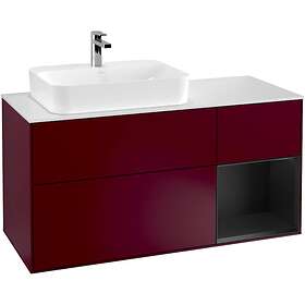 Villeroy & Boch Tvättställsskåp Finion med 3 Lådor Hylla och Bänkskiva för Ocentrerat Ytmonterat F401PDHB