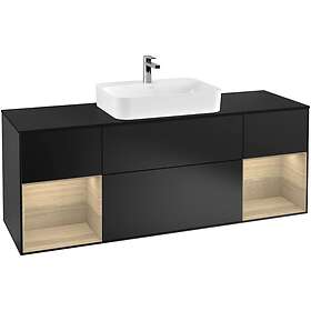 Villeroy & Boch Tvättställsskåp Finion med Två Hyllor och Bänkskiva för Ytmonterat F452PCPD