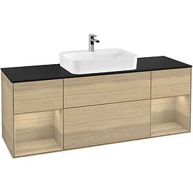 Villeroy & Boch Tvättställsskåp Finion med Två Hyllor och Bänkskiva för Ytmonterat F452PCPC