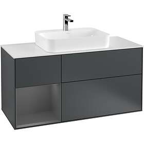 Villeroy & Boch Tvättställsskåp Finion med 3 Lådor Hylla och Bänkskiva för Ytmonterat F411GKHG