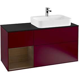 Villeroy & Boch Tvättställsskåp Finion med 3 Lådor Hylla och Bänkskiva för Ocentrerat Ytmonterat F392GNHB