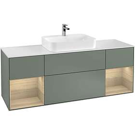 Villeroy & Boch Tvättställsskåp Finion med Två Hyllor och Bänkskiva för Ytmonterat G451PCGM