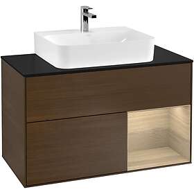 Villeroy & Boch Tvättställsskåp Finion med 2 Lådor Hylla och Bänkskiva för Centrerat F122PCGN