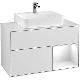 Villeroy & Boch Tvättställsskåp Finion med 2 Lådor Hylla och Bänkskiva för Centrerat F121GFMT