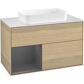 Villeroy & Boch Tvättställsskåp Finion med 2 Lådor Hylla och Bänkskiva för Fristående G241GKPC