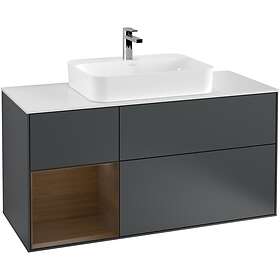 Villeroy & Boch Tvättställsskåp Finion med 3 Lådor Hylla och Bänkskiva för Ytmonterat G411GNHG
