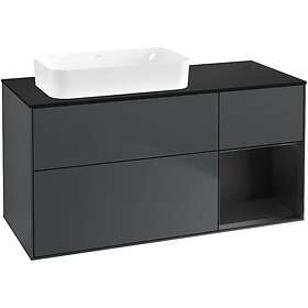 Villeroy & Boch Tvättställsskåp Finion med 3 Lådor Hylla och Bänkskiva för Ocentrerat Fristående G692PDHG