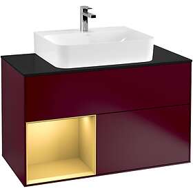 Villeroy & Boch Tvättställsskåp Finion med 2 Lådor Hylla och Bänkskiva för Centrerat F112HFHB
