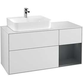 Villeroy & Boch Tvättställsskåp Finion med 3 Lådor Hylla och Bänkskiva för Ocentrerat F151HGMT