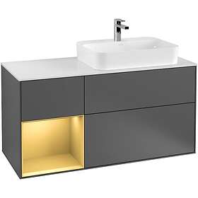 Villeroy & Boch Tvättställsskåp Finion med 3 Lådor Hylla och Bänkskiva för Ocentrerat Ytmonterat G391HFGK