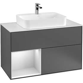 Villeroy & Boch Tvättställsskåp Finion med 2 Lådor Hylla och Bänkskiva för Ytmonterat F361MTGK