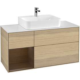 Villeroy & Boch Tvättställsskåp Finion med 3 Lådor Hylla och Bänkskiva för Centrerat F161GNPC