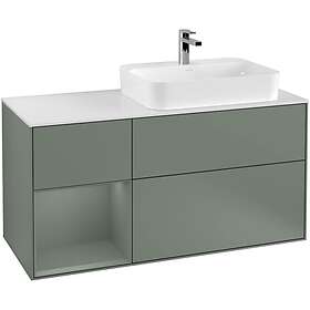 Villeroy & Boch Tvättställsskåp Finion med 3 Lådor Hylla och Bänkskiva för Ocentrerat Ytmonterat F391GMGM