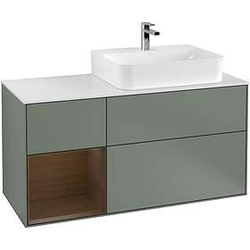 Villeroy & Boch Tvättställsskåp Finion med 3 Lådor Hylla och Bänkskiva för Ocentrerat F141GNGM