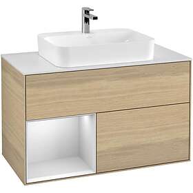 Villeroy & Boch Tvättställsskåp Finion med 2 Lådor Hylla och Bänkskiva för Ytmonterat F361MTPC