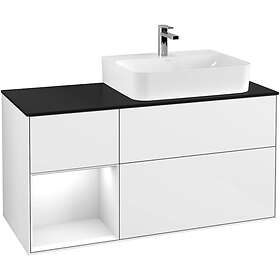 Villeroy & Boch Tvättställsskåp Finion med 3 Lådor Hylla och Bänkskiva för Ocentrerat F142GFGF