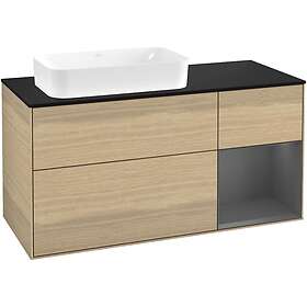 Villeroy & Boch Tvättställsskåp Finion med 3 Lådor Hylla och Bänkskiva för Ocentrerat Fristående F282GKPC
