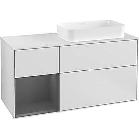 Villeroy & Boch Tvättställsskåp Finion med 3 Lådor Hylla och Bänkskiva för Ocentrerat Fristående G271GKMT