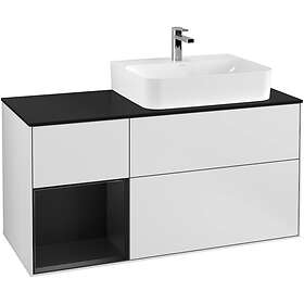Villeroy & Boch Tvättställsskåp Finion med 3 Lådor Hylla och Bänkskiva för Ocentrerat F142PDMT