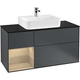 Villeroy & Boch Tvättställsskåp Finion med 3 Lådor Hylla och Bänkskiva för Centrerat G162PCHG