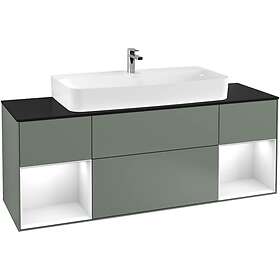 Villeroy & Boch Tvättställsskåp Finion med Två Hyllor och Bänkskiva för Centrerat F212GFGM