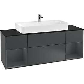 Villeroy & Boch Tvättställsskåp Finion med Två Hyllor och Bänkskiva för Centrerat F212HGHG