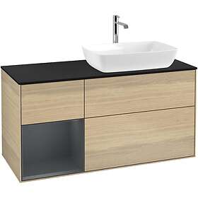 Villeroy & Boch Tvättställsskåp Finion med 3 Lådor Hylla och Bänkskiva för Ocentrerat från Artis Collaro F802HGPC