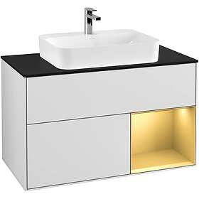 Villeroy & Boch Tvättställsskåp Finion med 2 Lådor Hylla och Bänkskiva för Ytmonterat F372HFMT