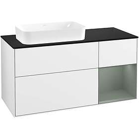 Villeroy & Boch Tvättställsskåp Finion med 3 Lådor Hylla och Bänkskiva för Ocentrerat Fristående F692GMGF