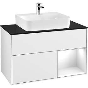 Villeroy & Boch Tvättställsskåp Finion med 2 Lådor Hylla och Bänkskiva för Centrerat F122GFGF